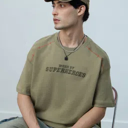 The Souled Store Oversized Mossy Typography Printed Pure Cotton T-Shirt-picture-51
