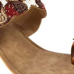 WALKWAY by Metro Embellished Ethnic Kitten Sandals image 4