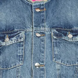 Kotty Women Collarless Solid Denim Jacket image 4