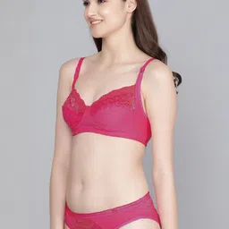 samvar Women Red,Pink,Maroon Cotton Bra Panty Set for Lingerie Set Undergarments Pack of 3 image 3