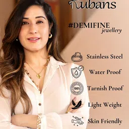 rubans voguish Rubans 18K Gold-Plated Stainless Steel Tarnish-Free Waterproof Fluid Wave Adjustable Ring image 3