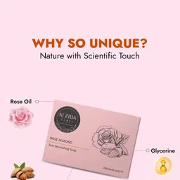 ALZIBA CARES Set Of 4 Rose Almond Skin Nourishing Bathing Soap Bar- 100g Each image 4