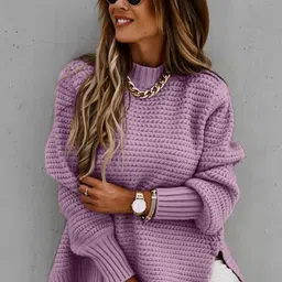 StyleCast Women Cable Knit Mock Neck Full Sleeve Pullover-picture-34