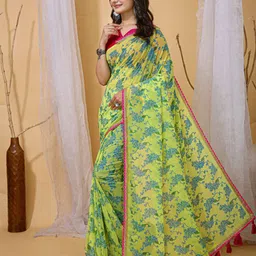 KAYOMMI Floral Embroidered Pure Georgette Saree image 5