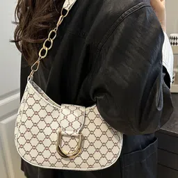 StyleCast Printed PU Half Moon Hobo Bag image 2