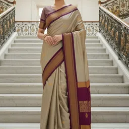 all about you Ethnic Motifs Zari Pure Silk Handloom Kanjeevaram Saree-picture-23
