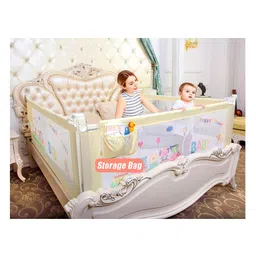 Syga Pack Of 3 Baby Bed Rail 2.0 m x 2 Pieces & 1.5 m x 1 Piece - Cream image 2