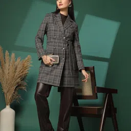 protex Tweed Checkered Coat For Women image 5