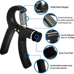 dr pacvu 3|Hand Grip,2 Gripper,1 Finger Stretcher for Increase forearm,Wrist arm strength Fitness Accessory Kit Kit image 3