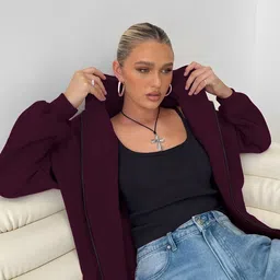 Mast & Harbour Women Fleece Lightweight Open Front Jacket image 4