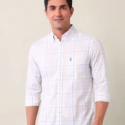U.S. Polo Assn. Men Tailored Fit Opaque Checked Casual Shirt-image-27