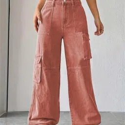 Glossia Nova Women Comfort Wide Leg High-Rise Acid Wash Stretchable Jeans-image-14