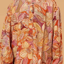 The Mini Trunk Boys Floral Printed Mandarin Collar Kurta With Pyjamas image 5