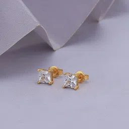 Carlton London Gold-Plated CZ Square Studs image 1