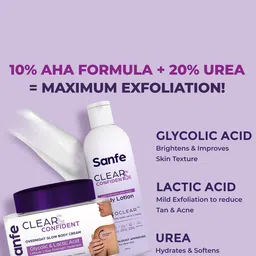 Sanfe Set Of 2 Clear & Confident Glycolic Acid Body Lotion & Overnight Body Cream image 3