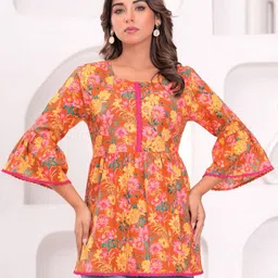 BAESD Floral Print Flared Sleeve Cotton Top-picture-20