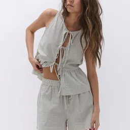 LULU & SKY Striped Round Neck Top With Shorts Co-Ords image 2