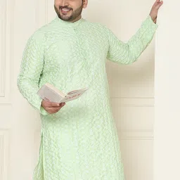 SOJANYA PLUS Men Floral Embroidered Kurta-picture-28