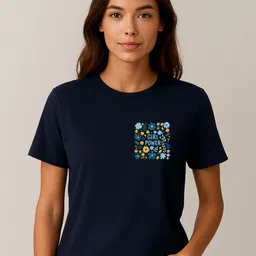 Anikmart Women Floral Printed Round Neck Cotton T-shirt-image-14