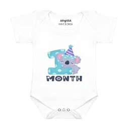 Arvesa Infants Monthly Milestone Printed Envelope Neck Bodysuit-picture-30