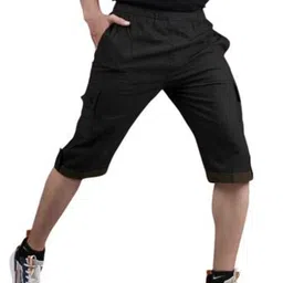 WINSUNITY Men Solid Cargo Shorts image 2