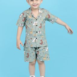 Polka Tots Printed Pure Cotton Shirt & Shorts-picture-4