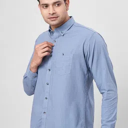 Cottonking Men Slim Fit Solid Button-Down Collar Pure Cotton Formal Shirt image 5