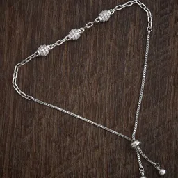 Kushal's Fashion Jewellery Cubic Zirconia Rhodium-Plated Link Bracelet-picture-28