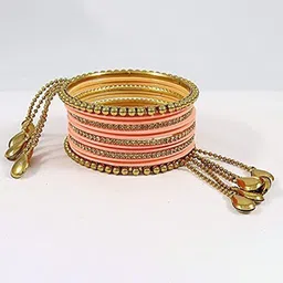 ZULKA Set Of 26 Metal With Cubic Zircon Gemstone Studded Bangles-picture-14