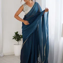 SANISA Poly Chiffon Designer Saree image 3