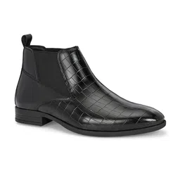 House of Pataudi Men Lightweight Textured Chelsea Boots image 3
