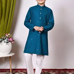 BAESD Boys Geometric Embroidered Kurta with Pyjama-picture-27