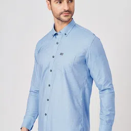 Cottonking Men Slim Fit Solid Button-Down Collar Pure Cotton Formal Shirt image 2