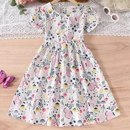 YK Print Puff Sleeve Fit & Flare Dress-picture-28