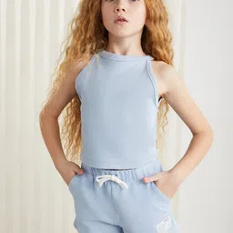 GRIMELANGE Girls Regular Fit Solid Sports Shorts image 5