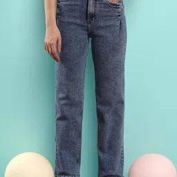 DressBerry Women Wide Leg High-Rise Light Fade Stretchable Jeans-picture-24