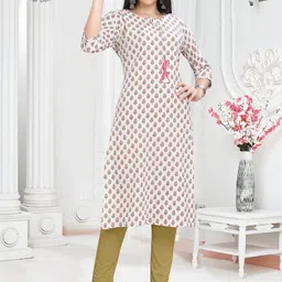 GREAT OUTFITS Botanical Printed Pure Cotton Kurti-image-48