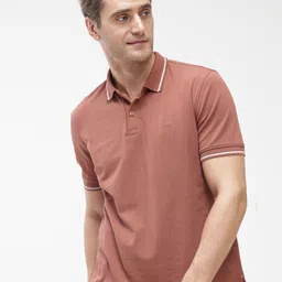 TURMS Men Anti Odour Solid Polo Collar Cotton T-shirt image 2