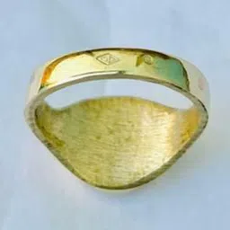 R G MART Unisex Enterprises Trisakti Sank With Para Ring Brass Gold Plated Ring image 5