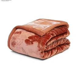 Monte Carlo Brown & Black Floral Printed 950 GSM Heavy Winter Single Bed Blanket image 5