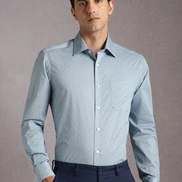 Louis Philippe Geometric Printed Long Sleeves Pure Cotton Formal Shirt-image-28