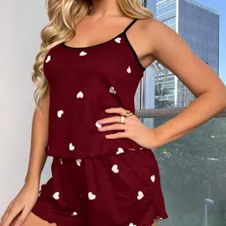 PHALIN Women Maroon Night suits-picture-42