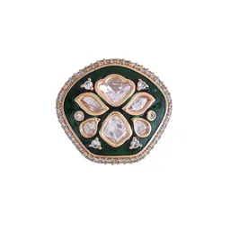 Voylla Kundan Elegance Vintage Meenakari Ring image 5