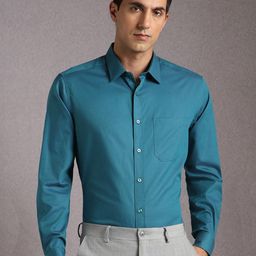 Louis Philippe Geometric Printed Long Sleeves Pure Cotton Formal Shirt-picture-2