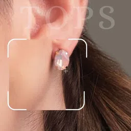 ORANGENYSHA Set Of 2 Korean Gold-Plated Crystal Studded Oval Shaped Studs image 4