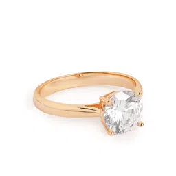 Nuyug Gold-Plated American Diamond-Studded Pure Grace Solitaire Finger Ring-picture-11