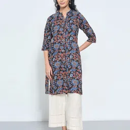 RANGMANCH BY PANTALOONS Women Paisley Printed Thread Work Kurta image 3