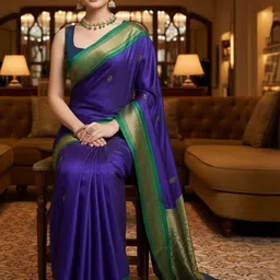 A S CREATION Woven Design Zari Pure Silk Handloom Kanjeevaram Saree image 3