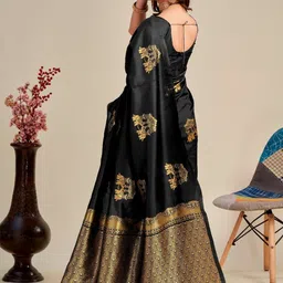 Vastravatika Ethnic Motifs Woven Design Zari Kanjeevaram Saree image 5