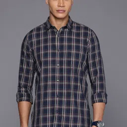 Allen Solly Pure Cotton Comfy Slim Fit Checked Casual Shirt image 3